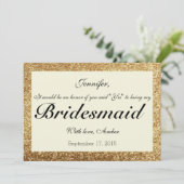 Gold Glitzer wird meine Einladung sein (Stehend Vorderseite)