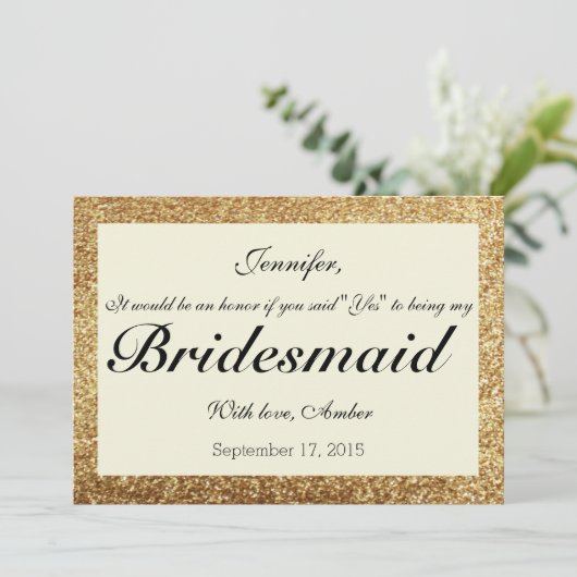 Gold Glitzer wird meine Einladung sein (Stehend Vorderseite)