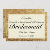 Gold Glitzer wird meine Einladung sein (Vorne/Hinten)