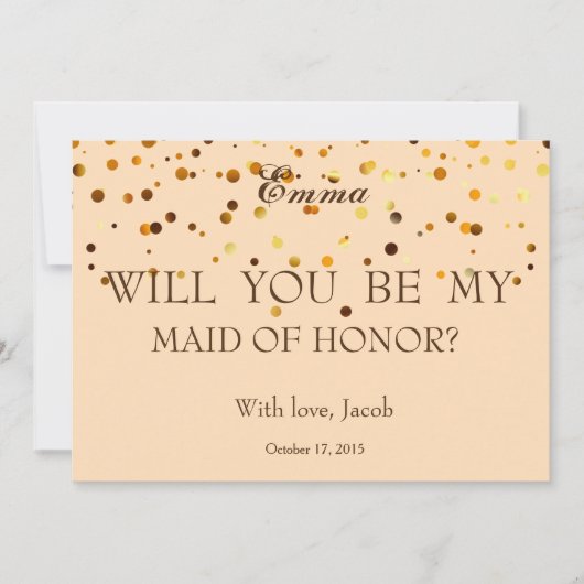 Gold Glitzer wird meine TRAUZEUGIN sein Einladung (Vorderseite)