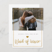 Gold Glitzer wird meine Trauzeugin sein Save The Date (Vorne/Hinten)