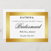 Gold Glitzer wirst du meine Bridesmaid sein Einladung (Vorne/Hinten)