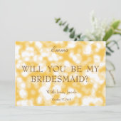 Gold Glitzer wirst du meine Bridesmaid sein Einladung (Stehend Vorderseite)