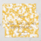 Gold Glitzer wirst du meine Bridesmaid sein Einladung (Vorne/Hinten)