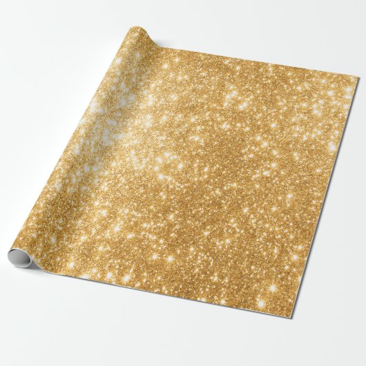 Gold Glitzer Wrapping Paper Geschenkpapier (Ungerollt)