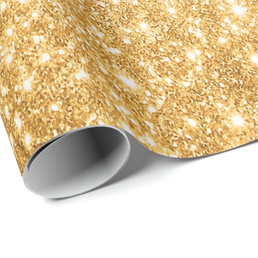 Gold Glitzer Wrapping Paper Geschenkpapier (Rolleneckpunkt)