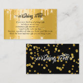 Gold Glitzer wünscht sich gute Hochzeit Begleitkarte (Vorne/Hinten)