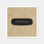 Gold Glitzer Zebra Print Serviette (Vorderseite)