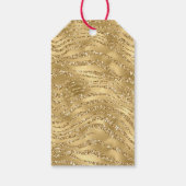 Gold Glitzer Zebra Print Shine Geschenkanhänger (Rückseite)