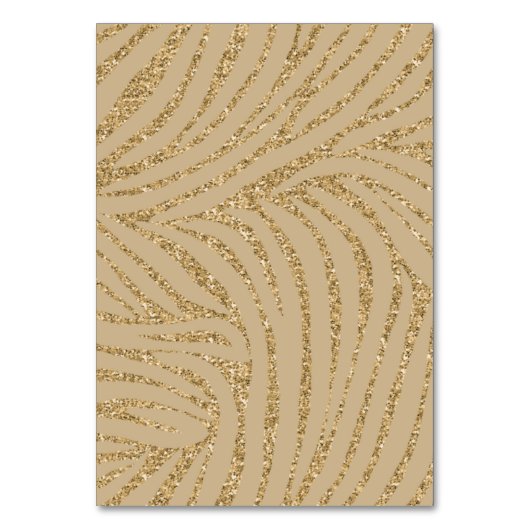 Gold Glitzer Zebra Print Tischnummer (Rückseite)