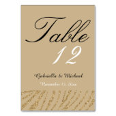 Gold Glitzer Zebra Print Tischnummer (Vorderseite)