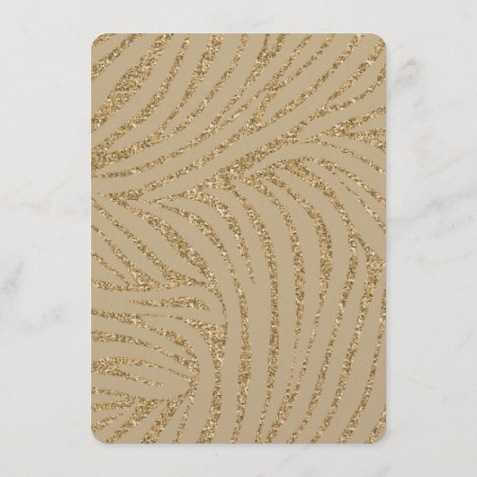 Gold Glitzer Zebra Print Wedding Menu Menükarte (Rückseite)