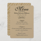 Gold Glitzer Zebra Print Wedding Menu Menükarte (Vorne/Hinten)