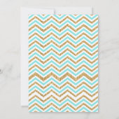 Gold Glitzer Zickzack | Baby, Bridal oder Geburtst Einladung (Rückseite)