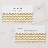 Gold Glitzer Zickzack Mod Hair Stylist Card Terminkarte (Vorne/Hinten)