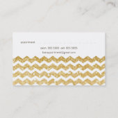 Gold Glitzer Zickzack Mod Hair Stylist Card Terminkarte (Rückseite)