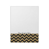 Gold Glitzer Zickzack Notepad Notizblock (Rotiert)