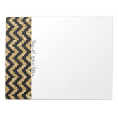 Gold Glitzer Zickzack Notepad Notizblock (Vorderseite)