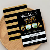 Gold Glitzer Zwei coole Party Einladung