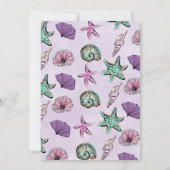 Gold Glitzer Zwei Lila Meerjungfrau 2. Geburtstag Einladung (Rückseite)