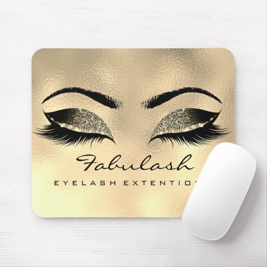 Gold Glitzern Beauty Studio Lashes Mousepad (Mit Mouse)