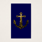 Gold Glitzern Blue Visitenkarte Anchor (Vorderseite)