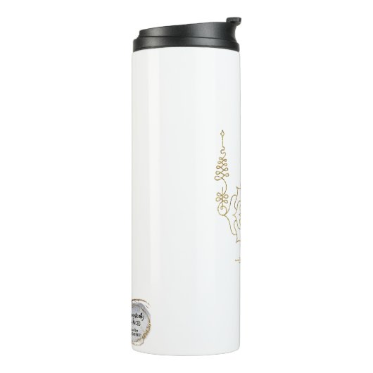 *~* Gold Glitzern Crown Chakra Totem White Thermosbecher (Nach links gedreht)