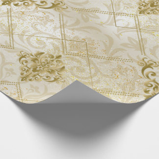 Gold Glitzern Damask Weihnachten Weihnachten Weihn Geschenkpapier