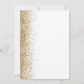 Gold Glitzern Edge White Save the Date Ankündigung (Rückseite)