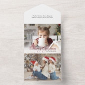 Gold Glitzern Frohe Weihnachtskalligraphie Foto All In One Einladung (Innen Boden)