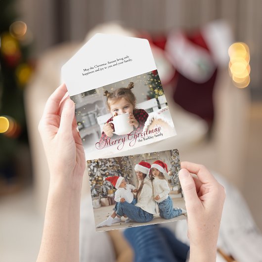 Gold Glitzern Frohe Weihnachtskalligraphie Foto All In One Einladung