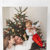 Gold Glitzern Frohe Weihnachtskalligraphie Foto Dreifach Gefaltete Urlaubskarte (Innen Erste Seite)