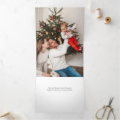 Gold Glitzern Frohe Weihnachtskalligraphie Foto Dreifach Gefaltete Urlaubskarte (Innenseite)