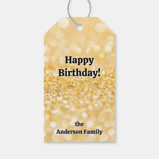 Gold Glitzern Geschenkanhänger (Rückseite)