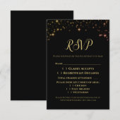 Gold Glitzern Hochzeitkarte für RSVP Karte (Vorne/Hinten)