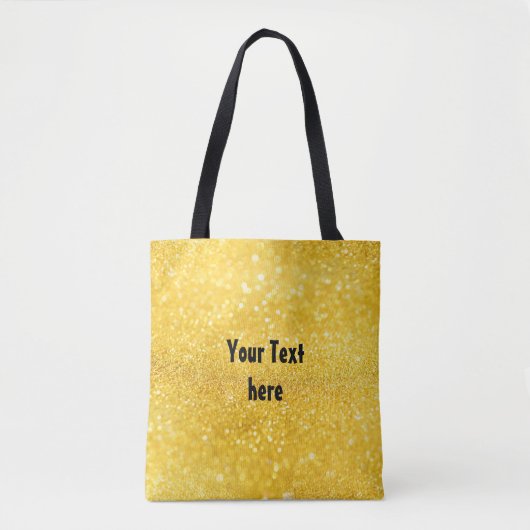 GOLD-Glitzern-Muster + Ihr Text / Foto Tasche (Vorderseite)