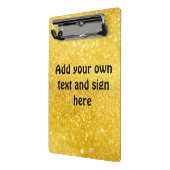 GOLD-Glitzern-Muster + Ihr Text / Ihre Ideen Mini Klemmbrett (Gewinkelt2)