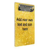 GOLD-Glitzern-Muster + Ihr Text / Ihre Ideen Mini Klemmbrett (Schrägansicht)