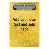 GOLD-Glitzern-Muster + Ihr Text / Ihre Ideen Mini Klemmbrett (Vorderseite)