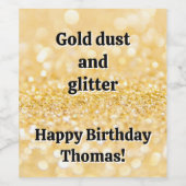 Gold Glitzern Weinetikett (Einzelnes Label)