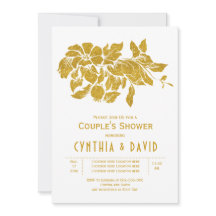 Gold glitzernde Blumen Blumen Hochzeit Paare Dusch