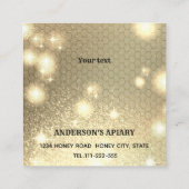 Gold glitzerndes, Vintages, elegantes Honigzweiglo Quadratische Visitenkarte (Rückseite)