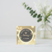 Gold glitzerndes, Vintages, elegantes Honigzweiglo Quadratische Visitenkarte (Stehend Vorderseite)