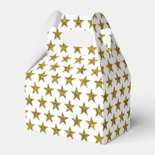 Gold-glitzersterne geschenkschachtel
