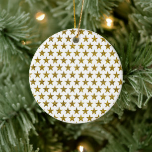 Gold-glitzersterne keramik ornament