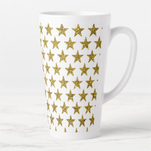 Gold-glitzersterne milchtasse