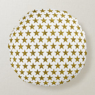 Gold-glitzersterne  rundes kissen
