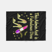 GOLD GLITZY ADMIN ASSISTANT DIVA DESIGN FLEECEDECKE (Vorderseite (Horizontal))