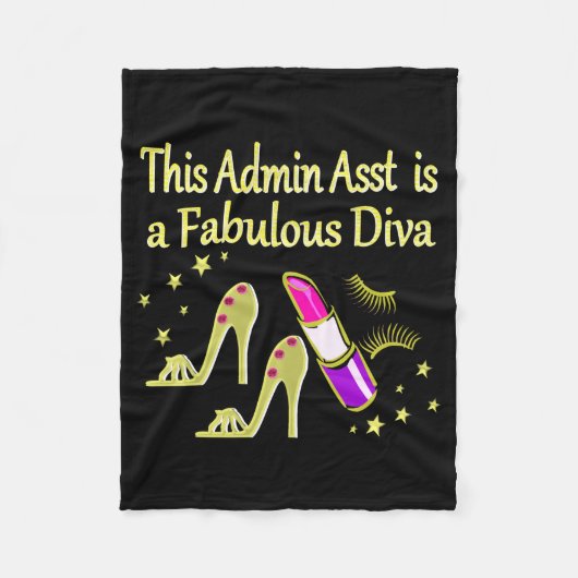 GOLD GLITZY ADMIN ASSISTANT DIVA DESIGN FLEECEDECKE (Vorderseite)