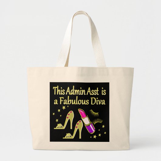 GOLD GLITZY ADMIN ASSISTANT DIVA DESIGN JUMBO STOFFBEUTEL (Vorne)